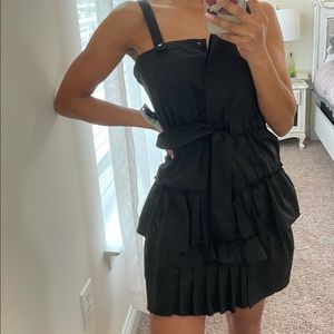 cynthia steffe black ruffle dress